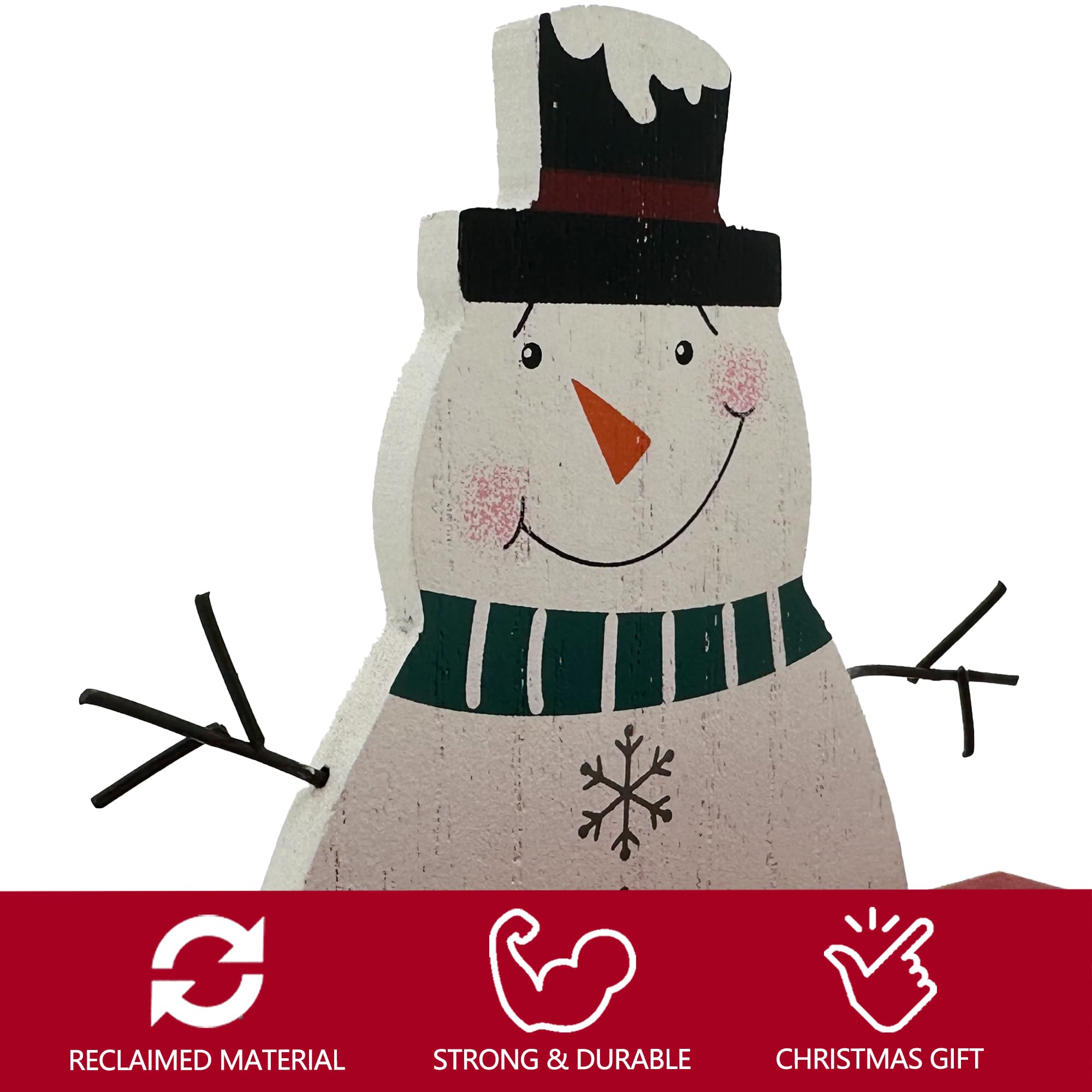 Eternhome Christmas Countdown Farmhouse Snowman 99 Days Advent Calendar Days Until Christmas Count Down Vintage Rustic Block Win